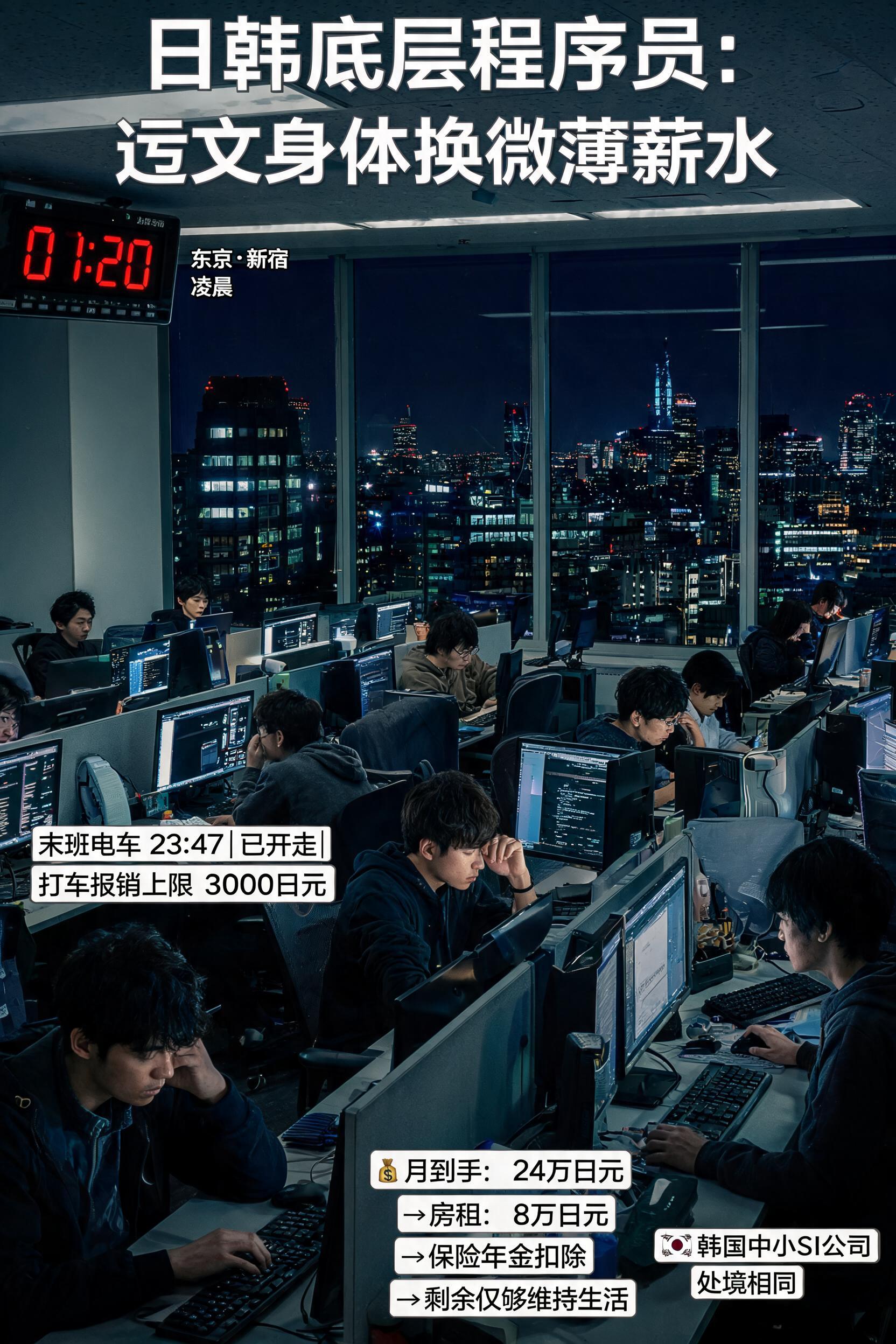 日韩 IT 公司底层程序员常年透支身体换微薄薪水