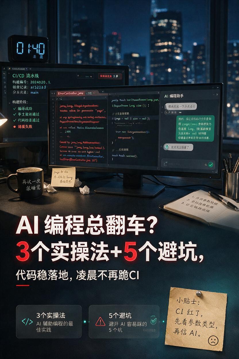 AI编程总翻车?3个实操法+5个避坑,代码稳落地
